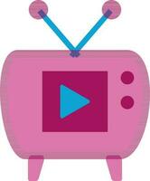 Speel televisie in roze en blauw kleur. vector