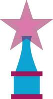 ster trofee prijs in roze en blauw kleur. vector