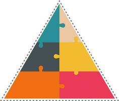 infographic driehoek gemaakt door puzzel stukken. vector