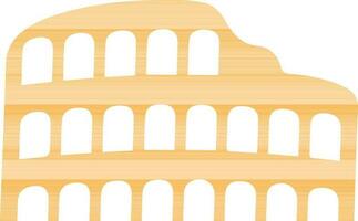 geel illustratie van colosseum in vlak stijl. vector