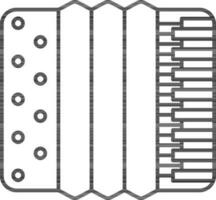 accordeon lijn kunst icoon in vlak stijl. vector