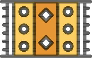 mat of tapijt icoon in geel en licht bruin kleur. vector