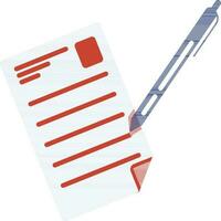 document met blauw pen. vector