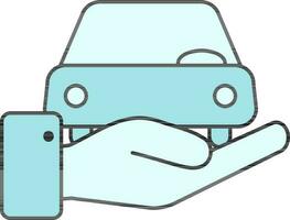 auto onderhoud of bescherming hand- icoon in vlak stijl. vector