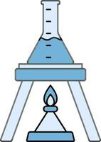 chemisch fles brander icoon in blauw kleur. vector