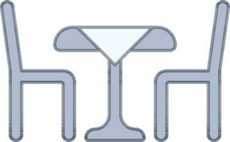blauw en grijs dining tafel icoon of symbool. vector