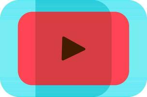 blauw en roze youtube icoon in vlak stijl. vector