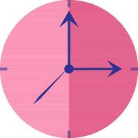 roze en zwart muur horloge. vector