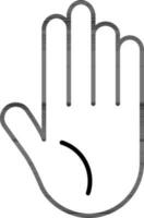 lijn kunst illustratie van palm hand- icoon. vector