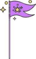 vlak stijl vlag icoon in Purper en wit kleur. vector