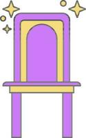 geïsoleerd stoel icoon in Purper en geel kleur. vector