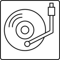 draaitafel of vinyl opnemer icoon in zwart schets. vector