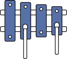 xylofoon vector in blauw en wit kleur.