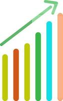 kleurrijk groeit diagram met groen pijl. vector