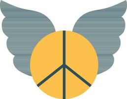 teken van vrede met reeks van vleugel. vector