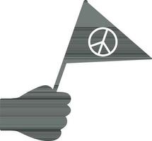vrede teken vlag in hand. vector