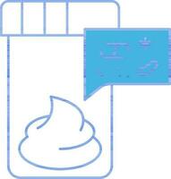blauw lijn kunst illustratie van stoel test icoon. vector