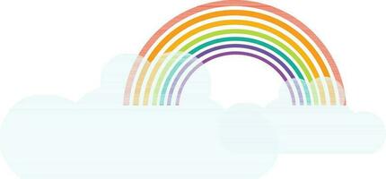 creatief regenboog met wolken icoon. vector
