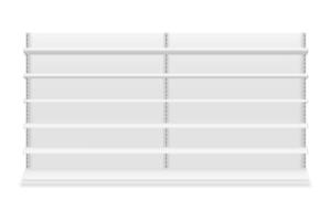 rekken rek voor winkel handel lege sjabloon voor ontwerp voorraad vectorillustratie geïsoleerd op een witte achtergrond vector