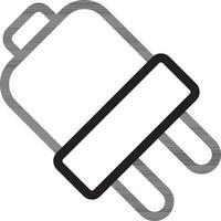 twee pin plug icoon in dun lijn kunst. vector