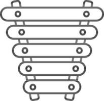 xylofoon icoon in zwart lijn kunst. vector