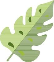 vlak stijl tropisch blad icoon in groen kleur. vector