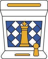 vlak stijl koning schaak in speelhal spel machine icoon. vector