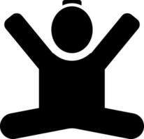 meditatie of yoga glyph teken of symbool. vector