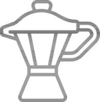 koffie pot dun lijn kunst icoon in vlak stijl. vector