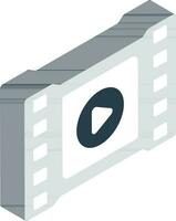 grijs video Speel filmstrip icoon in isometrische stijl. vector