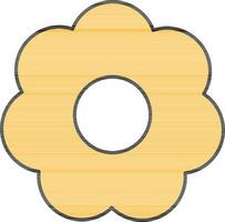 bloem vorm koekje icoon in geel en wit kleur. vector