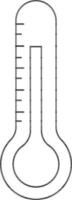 zwart schets thermometer icoon Aan wit achtergrond. vector