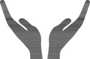silhouet van ondersteunen van zorgzaam hand- gebaar. vector