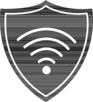 symbool Wifi schild in zwart en wit kleur. vector