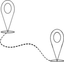 route plaats pin icoon in beroerte stijl. vector