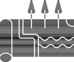 tuin of Woud kaart glyph icoon in vlak stijl. vector