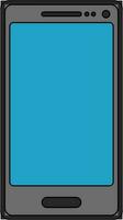 illustratie van een grijs en blauw smartphone. vector