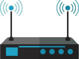 vlak stijl router in grijs en blauw kleur. vector