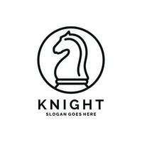 ridder schaak logo ontwerp vector illustratie