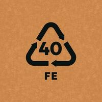 fe 40 plastic recycle symbool icoon vector