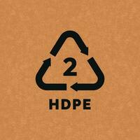 hdpe 2 plastic recycle symbool icoon vector