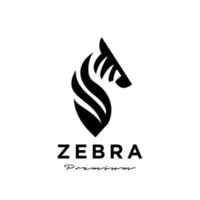 premium zebra hoofd vector logo pictogram ontwerp