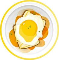 illustratie van omelet in bord. vector