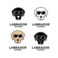 collectie labrador retriever hond hoofd embleemontwerp pictogram instellen vector