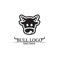 stier hoorn en buffel logo en symbolen sjabloon pictogrammen app vector