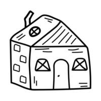 schattig klein huis in tekening stijl. zoet huis. vector hand getekend illustratie geïsoleerd Aan wit achtergrond.