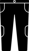 broek icoon in zwart en wit kleur. vector