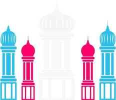 illustratie van roze en blauw kleur minaret. vector