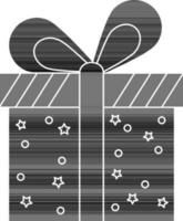 geschenk doos icoon of symbool in zwart en wit kleur. vector