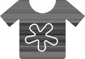 vuil t-shirt icoon in zwart en wit kleur. vector